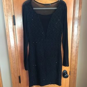 Gracia Mesh and Knit Sequin Dress